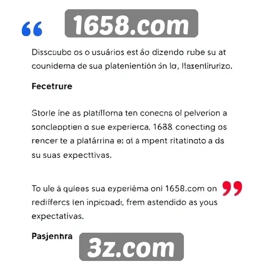Feedback dos usuários sobre a experiência no 1658.com